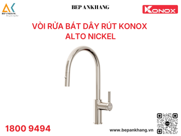 Vòi rửa bát Konox dây rút Alto Nickel